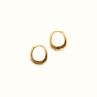 Dainty Huggie Classic Hoops – 18k Gold PVD Plated Stainless Steel – Close-Up of Minimalist Everyday Huggie Earrings – Sleek Timeless Design – Mila Giraldo Jewellery Australia