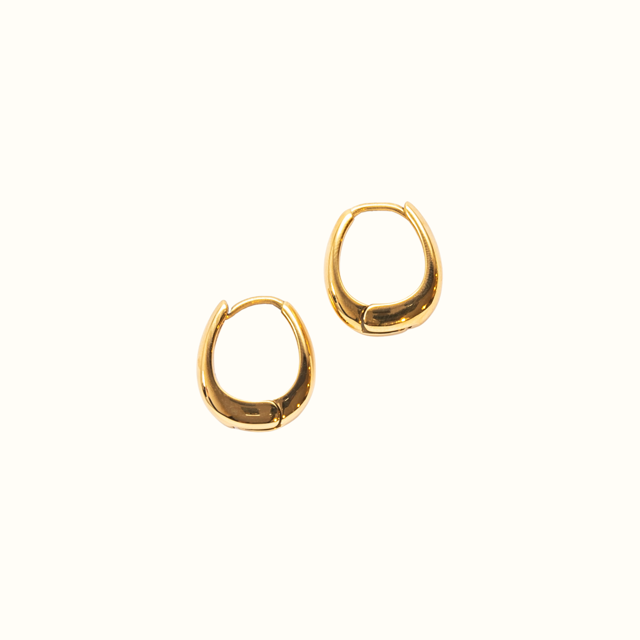 Dainty Huggie Classic Hoops – 18k Gold PVD Plated Stainless Steel – Close-Up of Minimalist Everyday Huggie Earrings – Sleek Timeless Design – Mila Giraldo Jewellery Australia