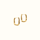 Wavy Square Hoop Earrings – 18k Gold PVD Plated Stainless Steel – Sculptural Wavy Square Silhouette Close-Up – Bold Minimalist Hoop Design – Mila Giraldo Jewellery Australia